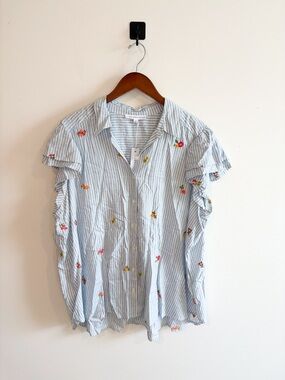 Jane + Delancey floral embroidered top Size 3X NWT